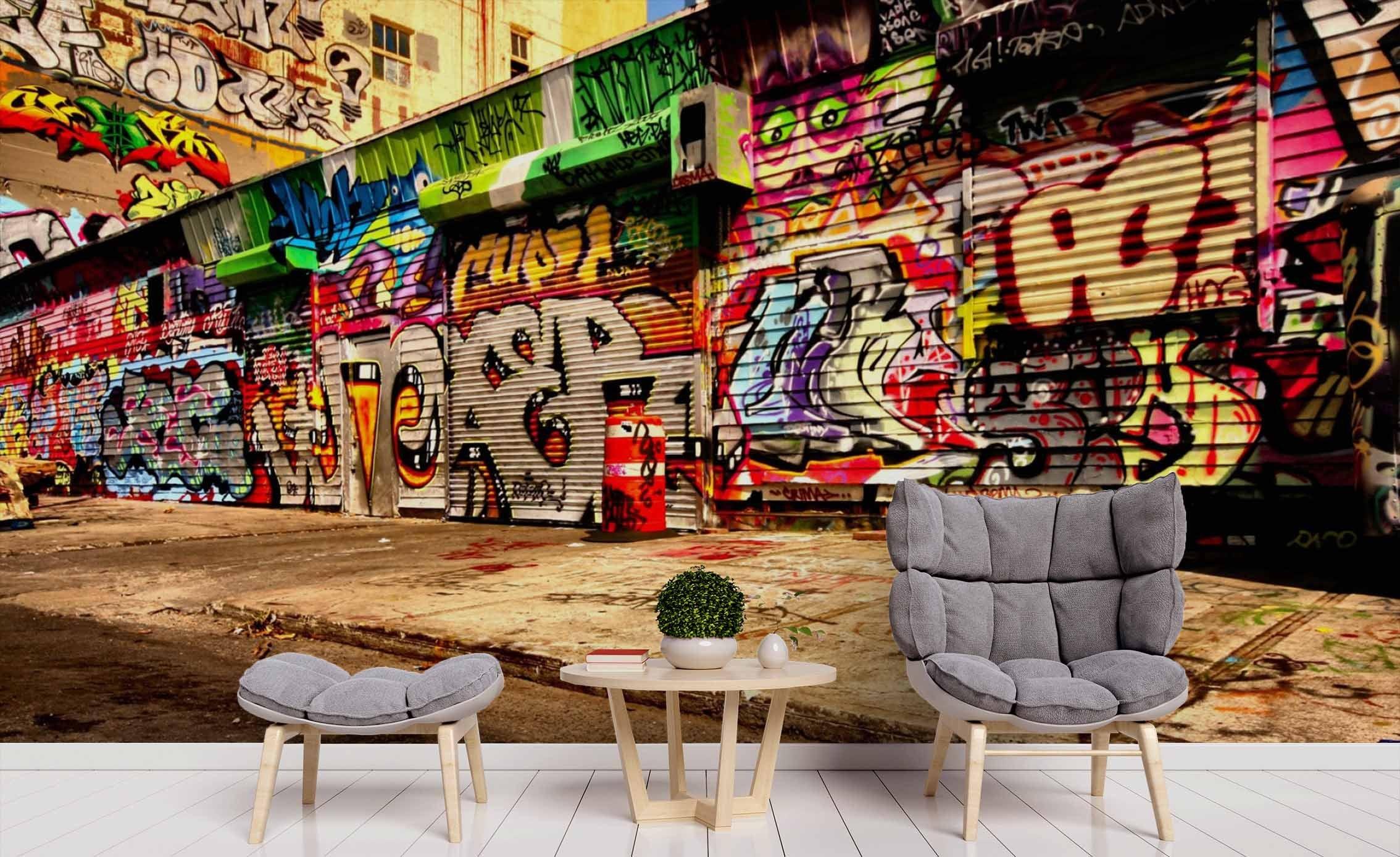 3D Street Graffiti Wall Mural Wallpaper sww 218- Jess Art Decoration