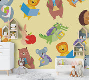 3D Cartoon Color Animal Wall Mural Wallpaper A190 LQH- Jess Art Decoration