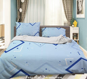 3D Abstract Blue Geometry Quilt Cover Set Bedding Set Duvet Cover Pillowcases 221- Jess Art Decoration