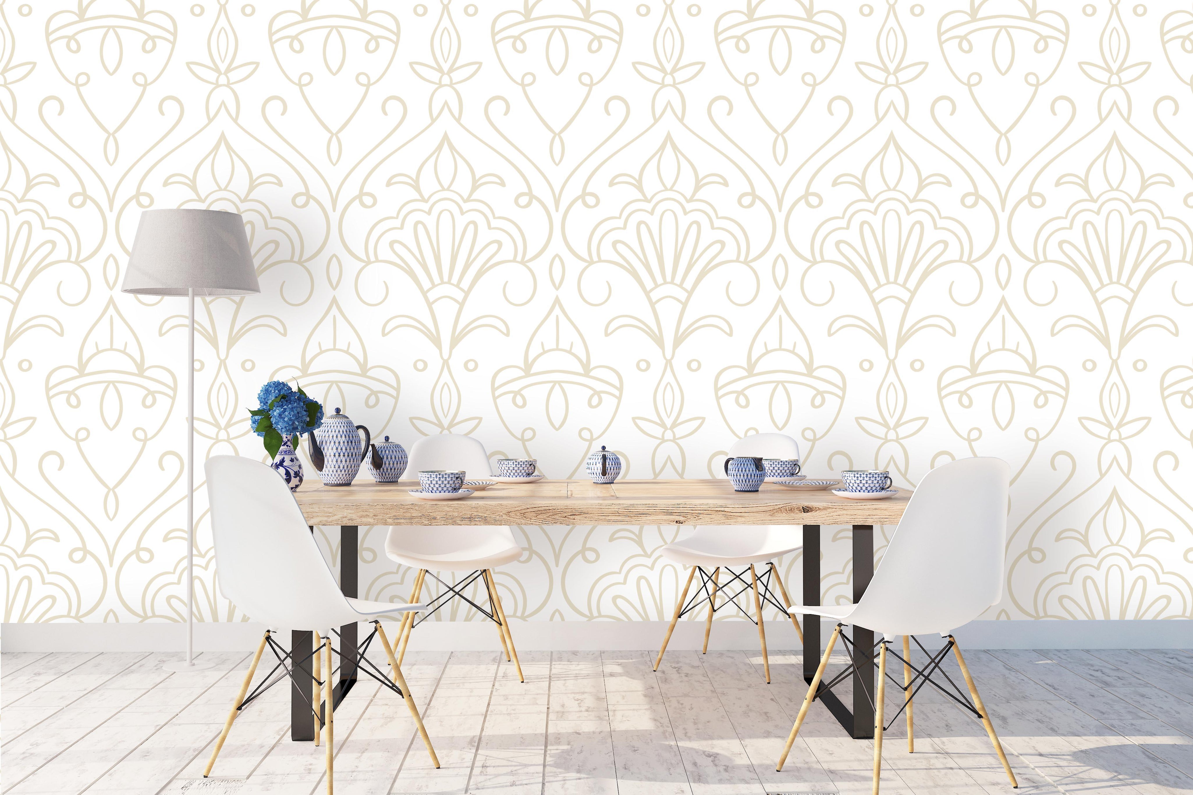 3D Gold Floral Pattern Wall Mural Wallpaper 103- Jess Art Decoration