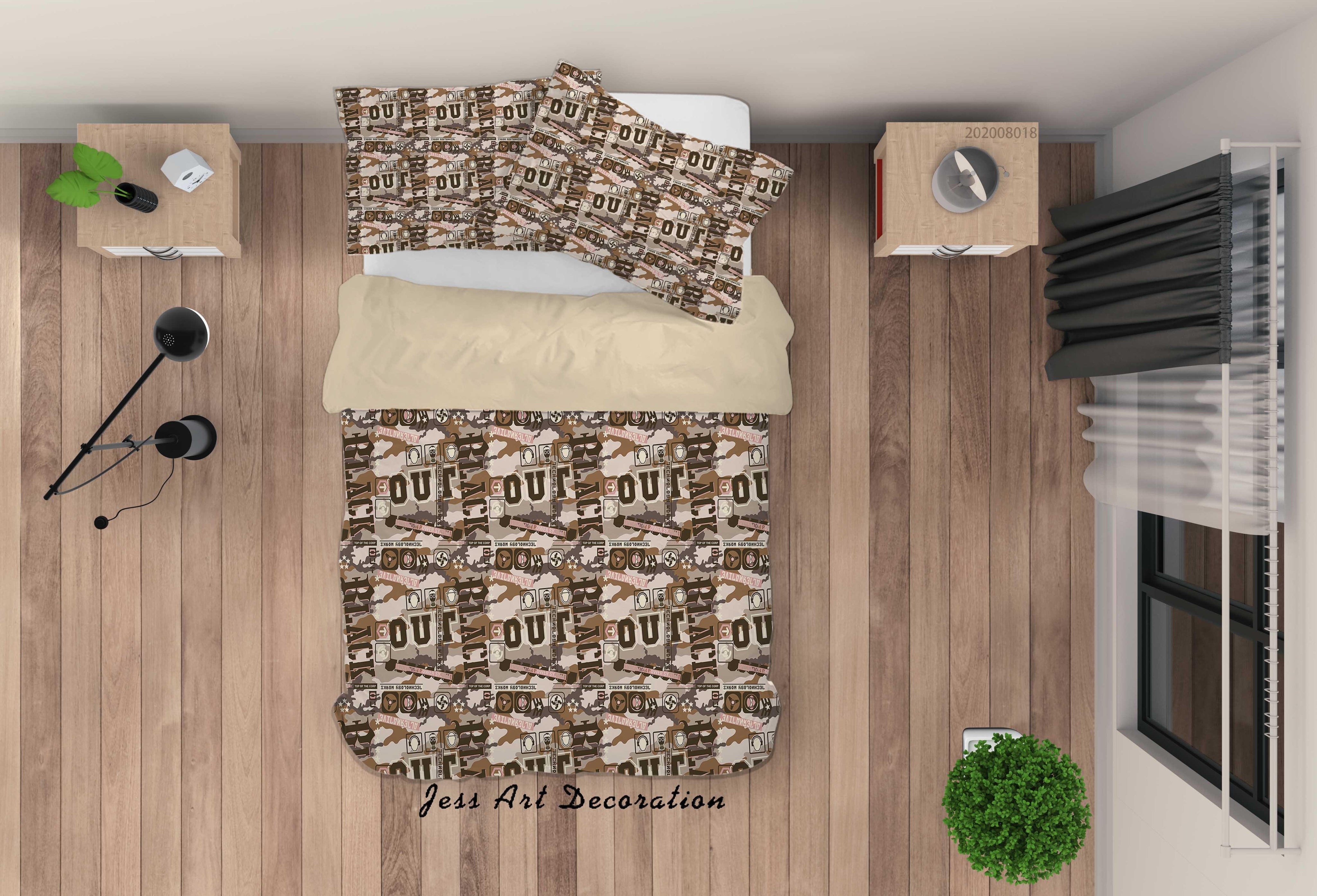 3D Vintage Letter Quilt Cover Set Bedding Set Duvet Cover Pillowcases LXL- Jess Art Decoration