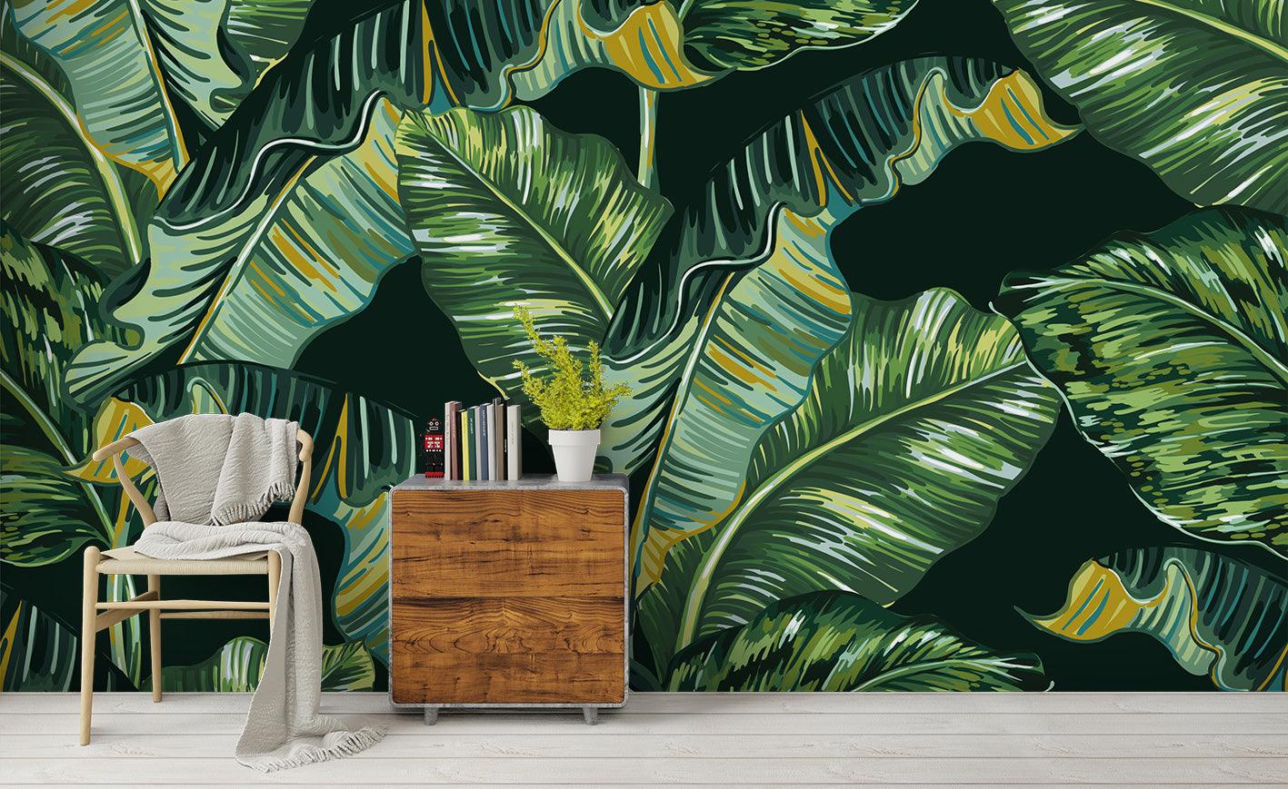 3D Watercolor Green Leaves Wall Mural Wallpaper 19- Jess Art Decoration