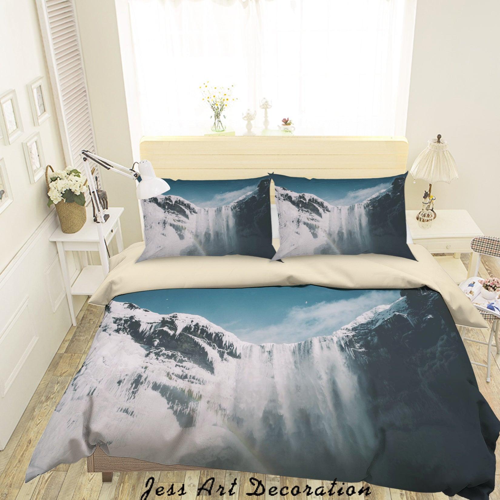 3D Waterfall Scenery Quilt Cover Set Bedding Set Duvet Cover Pillowcases A140 LQH- Jess Art Decoration