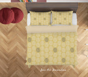 3D Yellow Dot Pattern Circle Stripes Quilt Cover Set Bedding Set Duvet Cover Pillowcases SF29- Jess Art Decoration