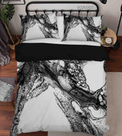 3D Abstract Black Marble Texture Quilt Cover Set Bedding Set Duvet Cover Pillowcases 1- Jess Art Decoration