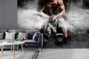 3D Men Arm Gym White Powder Wall Mural Wallpaper GD 2961- Jess Art Decoration