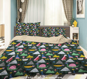 3D Abstract Hand Draw Cartoon Nature Dinosaur Pattern Quilt Cover Set Bedding Set Duvet Cover Pillowcases WJ 3514- Jess Art Decoration