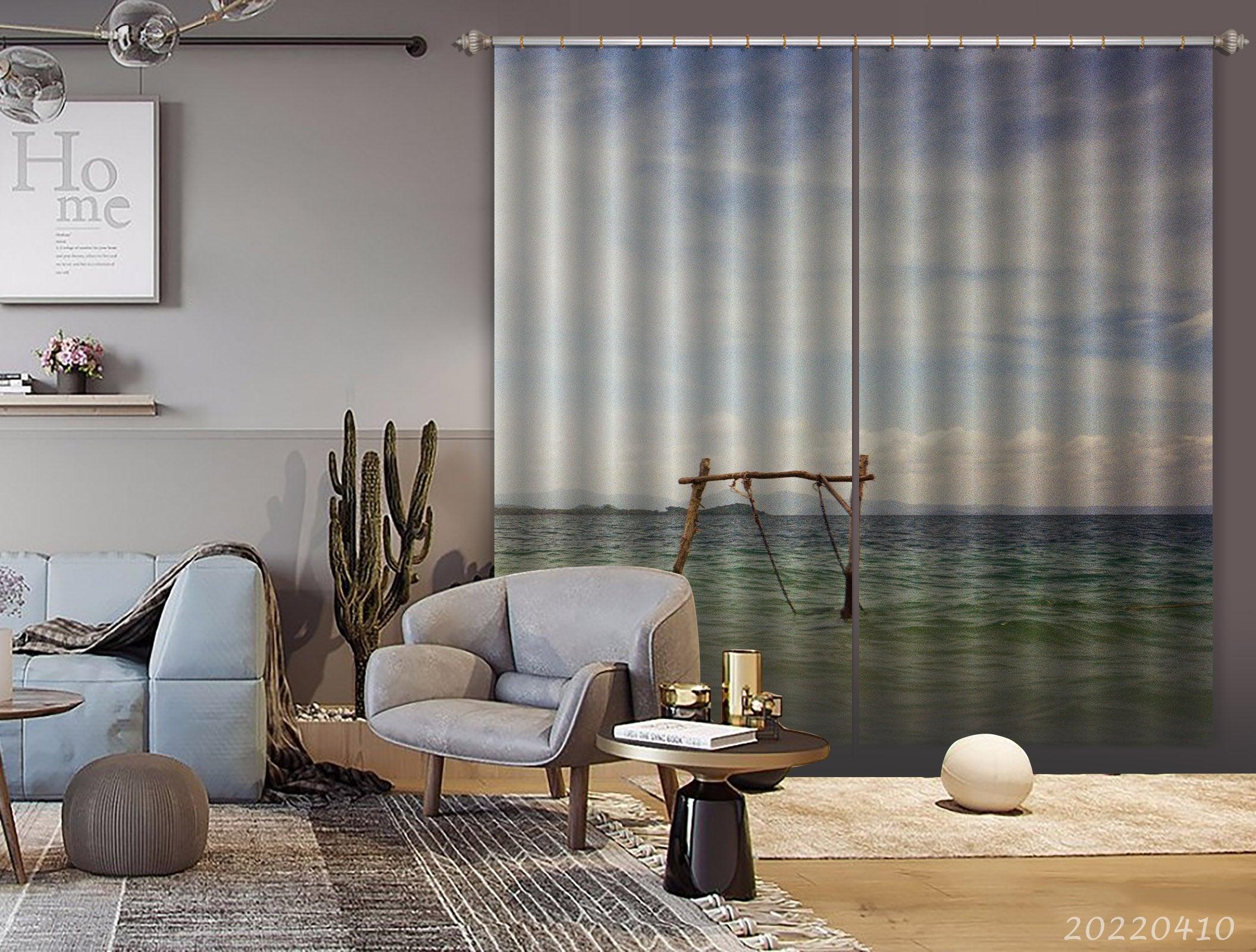 3D Landscape River Mountain Cloudy Swing Curtains and Drapes GD 3795- Jess Art Decoration