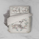 3D Beige Dog Floral Branch Quilt Cover Set Bedding Set Pillowcases 12- Jess Art Decoration