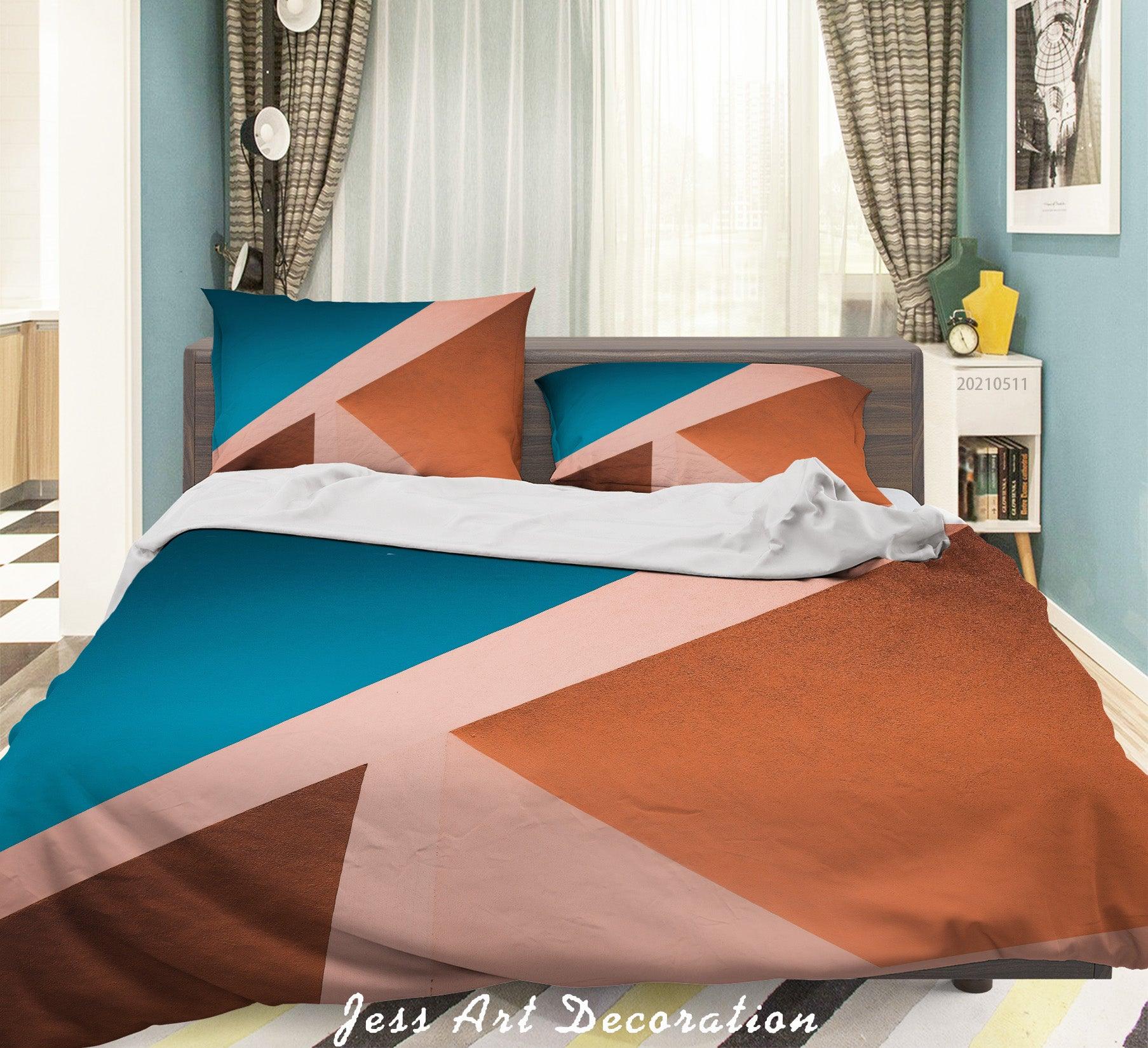 3D Abstract Geometric Pattern Quilt Cover Set Bedding Set Duvet Cover Pillowcases 2- Jess Art Decoration
