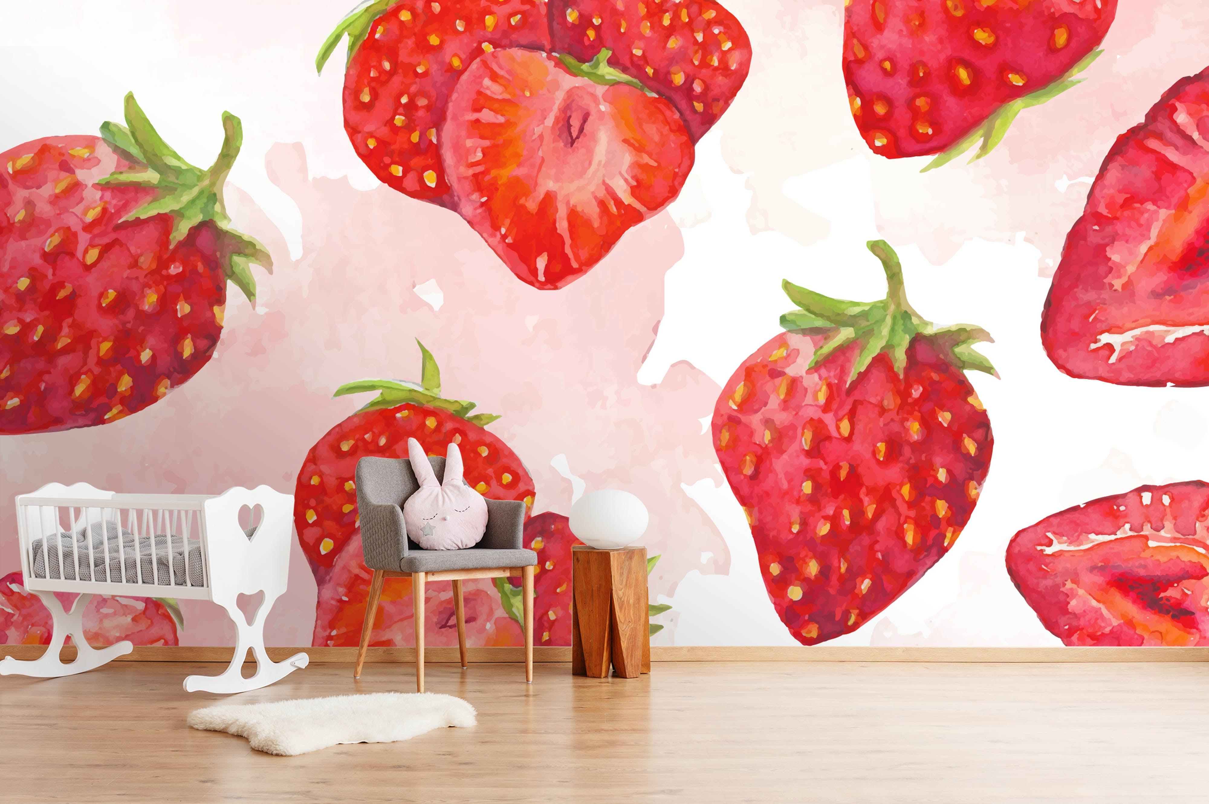 3D Strawberry Wall Mural Wallpaper 11- Jess Art Decoration