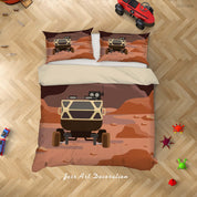 3D Planet Moon Astronaut Spaceship Quilt Cover Set Bedding Set Duvet Cover Pillowcases WJ 9330- Jess Art Decoration
