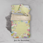 3D Yellow Unicorn Quilt Cover Set Bedding Set Duvet Cover Pillowcases SF216- Jess Art Decoration