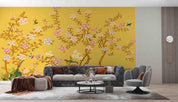3D Chinese Style Golden Bloom Tree Birds Wall Mural Wallpaper 5107- Jess Art Decoration