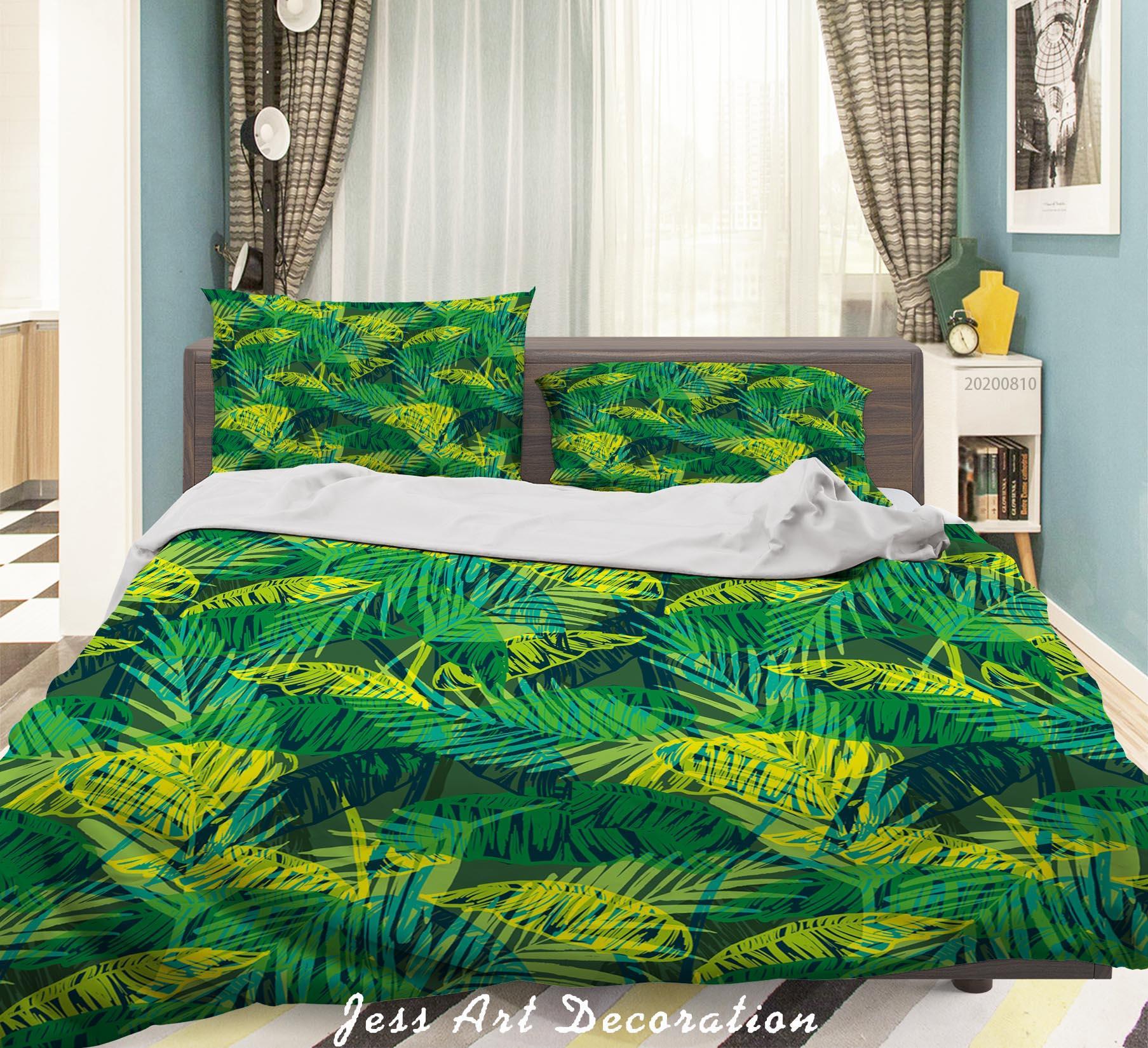 3D Green Leaves Plant Quilt Cover Set Bedding Set Duvet Cover Pillowcases LXL- Jess Art Decoration