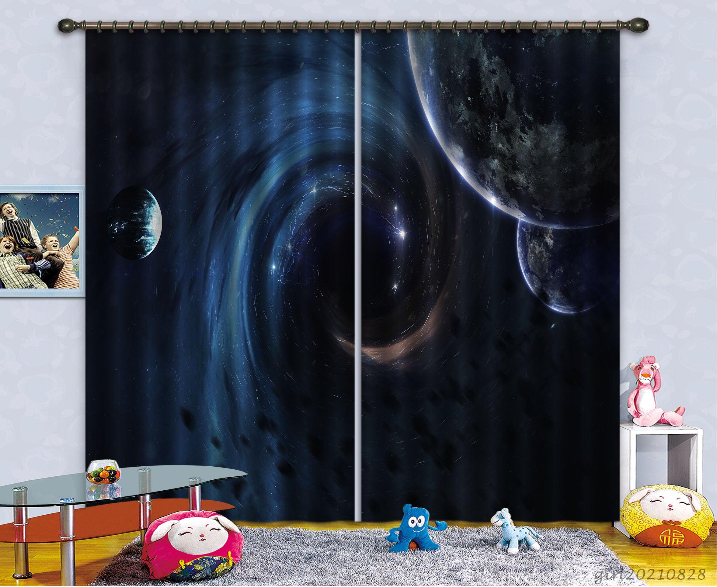 3D Space Planet Galaxy Curtains and Drapes LQH 103- Jess Art Decoration
