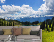 3D Blue Sky White Clouds Snow Mountain Wall Mural Wallpaper 36- Jess Art Decoration
