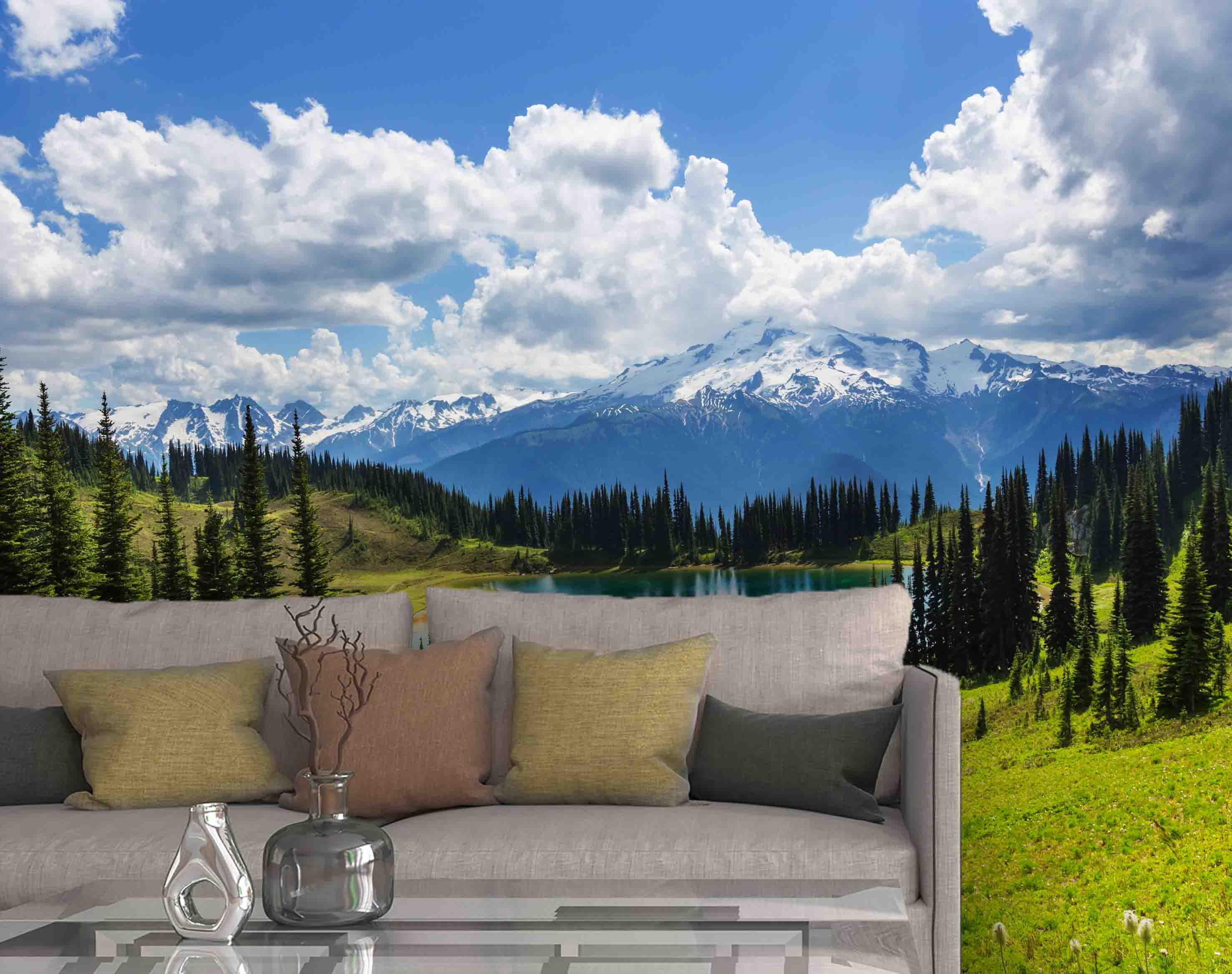 3D Blue Sky White Clouds Snow Mountain Wall Mural Wallpaper 36- Jess Art Decoration