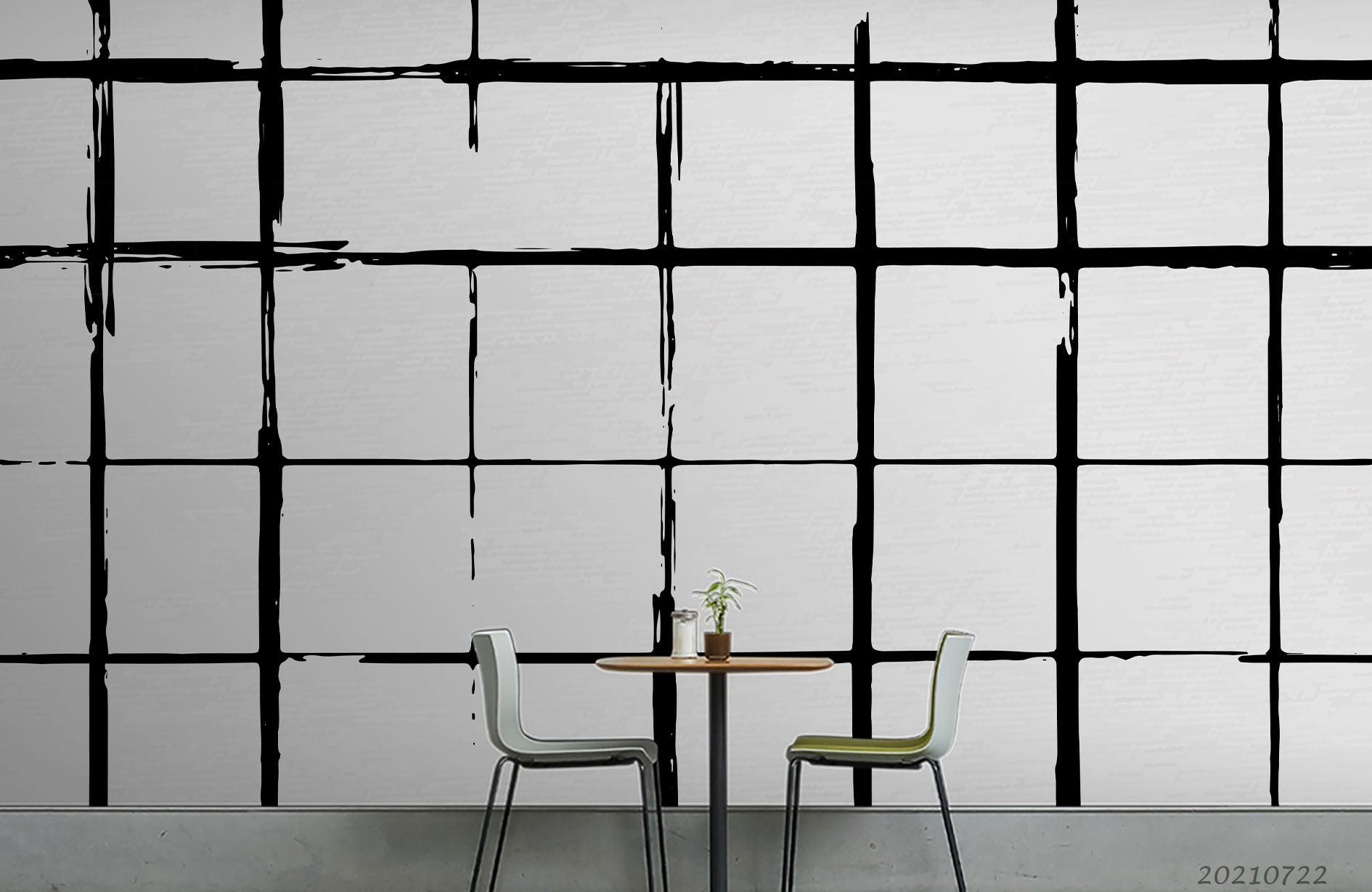3D Black Geometric Square Wall Mural Wallpaper LQH 194- Jess Art Decoration