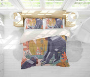 3D Gorilla Plants Leaves Quilt Cover Set Bedding Set Pillowcases 122- Jess Art Decoration