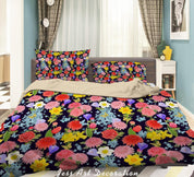 3D Colourful Flowers Rose Quilt Cover Set Bedding Set Duvet Cover Pillowcases WJ 1301- Jess Art Decoration