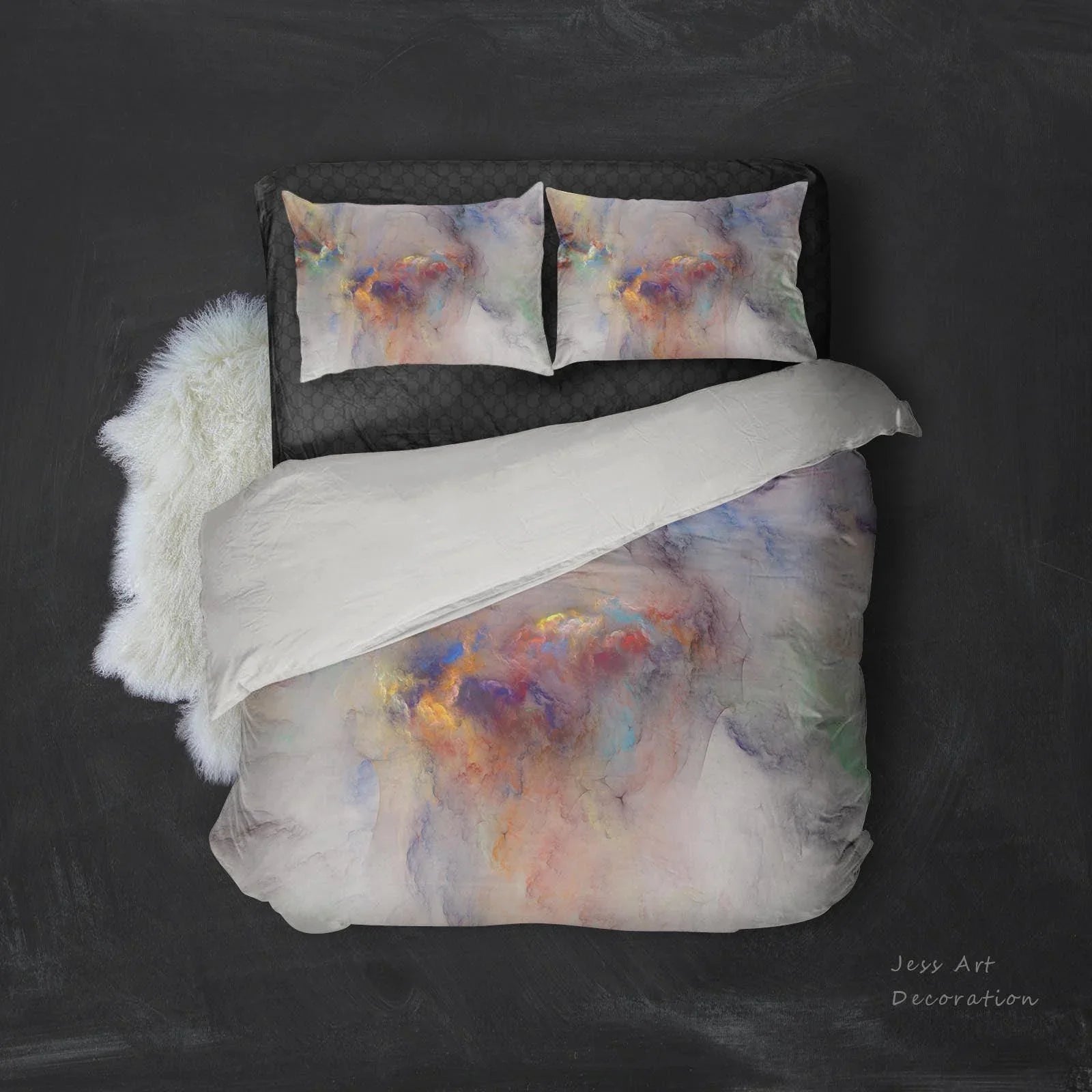 3D Nebula Watercolor Quilt Cover Set Bedding Set Pillowcases 32- Jess Art Decoration