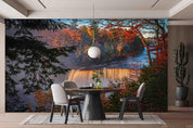 3D Autumn Pine Forest Red Maple Wall Mural Wallpaper SWW3927- Jess Art Decoration
