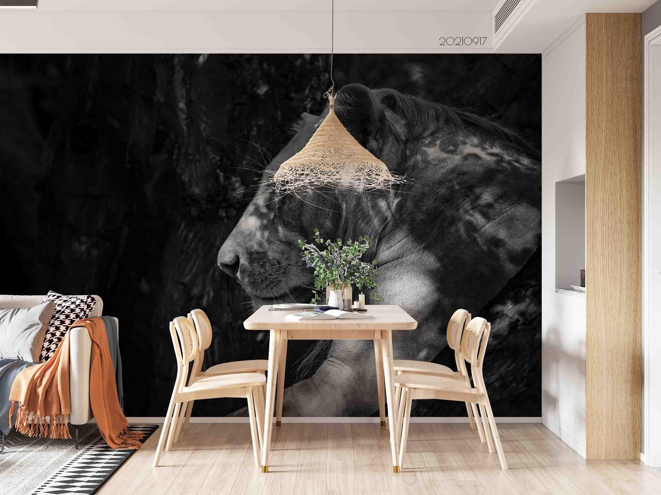 3D Animal Tiger Black Wall Mural Wallpaper LQH 56- Jess Art Decoration