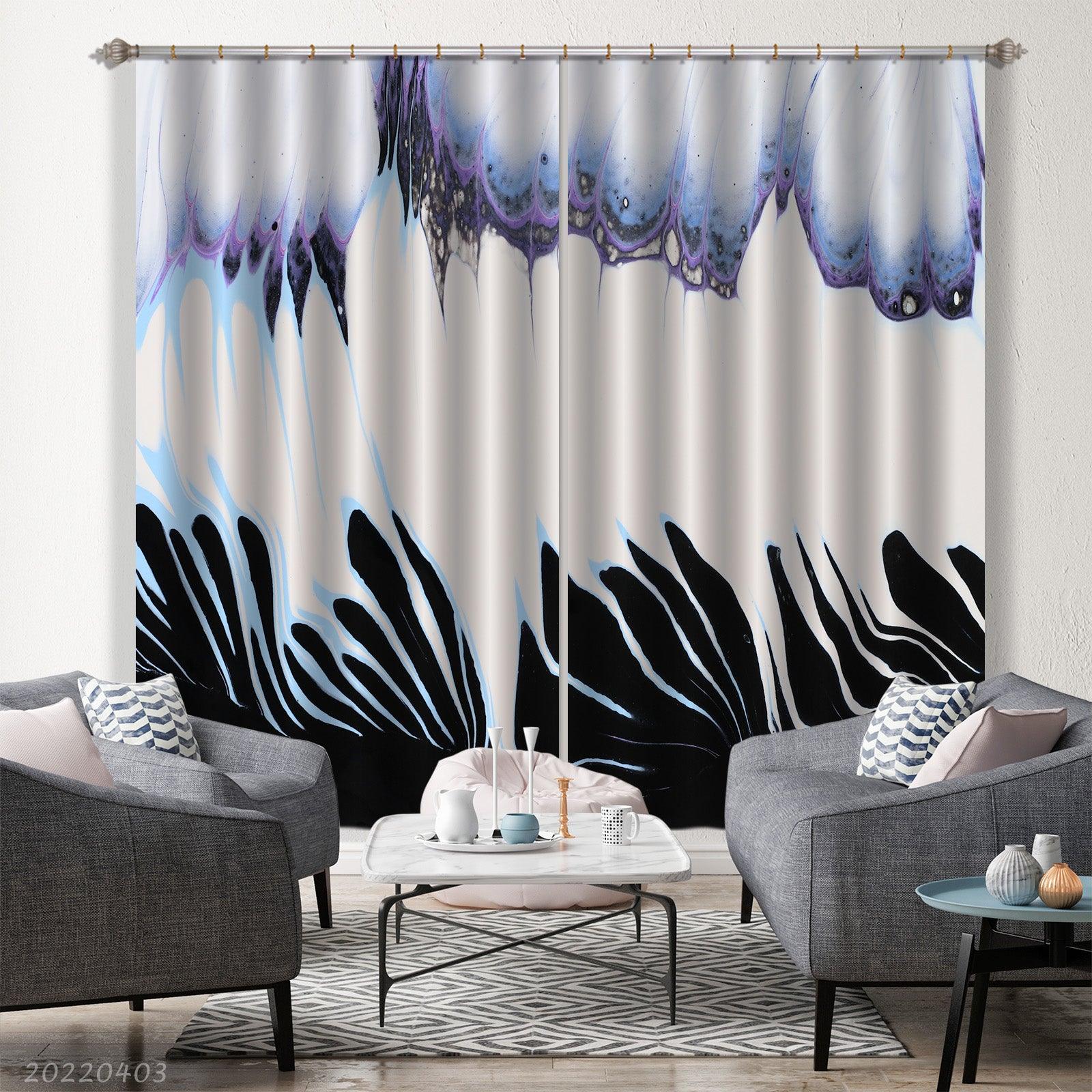 3D Abstract Butterfly Wings Texture Curtains and Drapes GD 3197- Jess Art Decoration