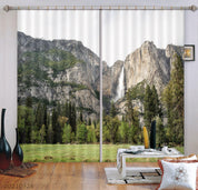 3D Mountain Peak Woods Meadow Curtains and Drapes GD 494- Jess Art Decoration