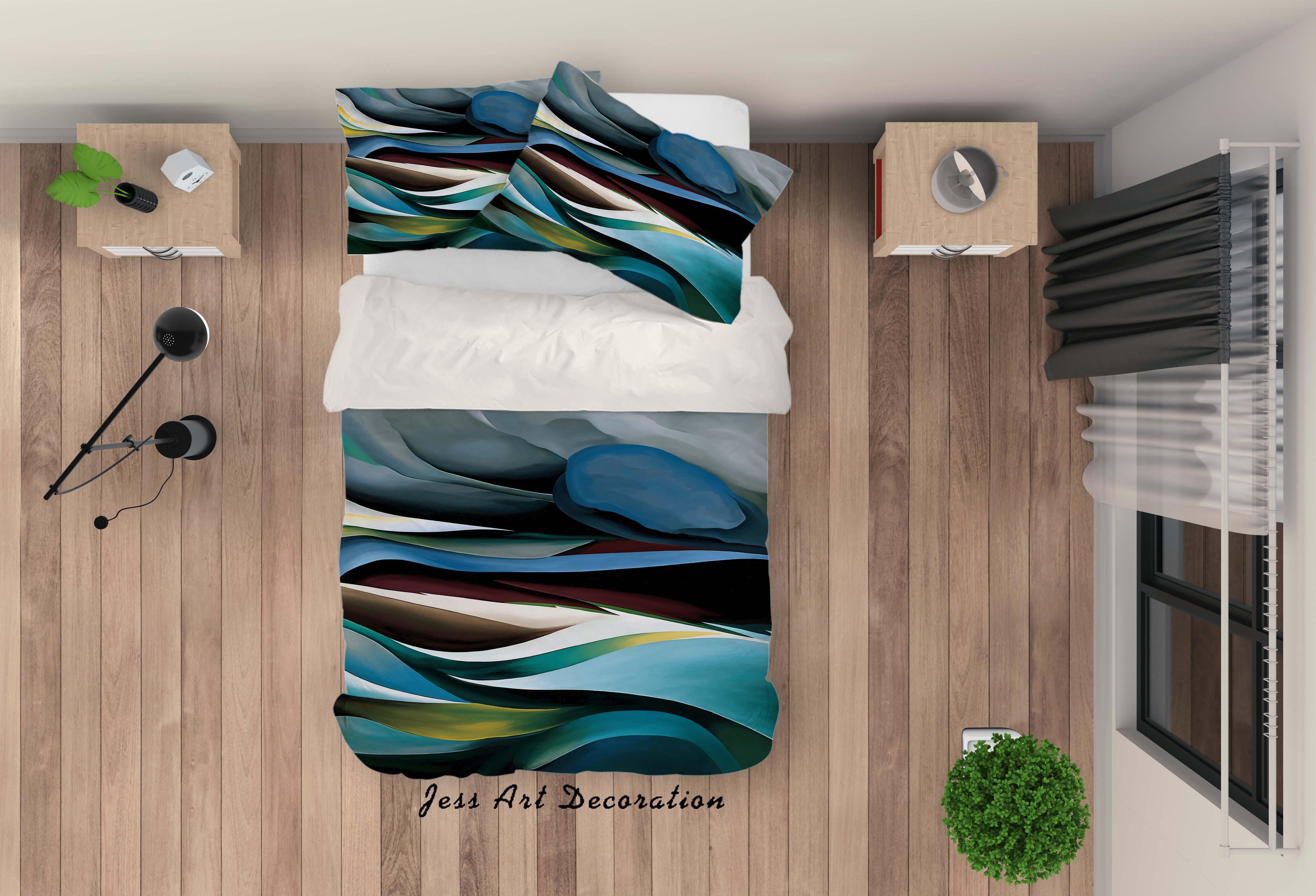 3D Abstract Colourful Oil Painting Mountain Quilt Cover Set Bedding Set Pillowcasesn 54- Jess Art Decoration