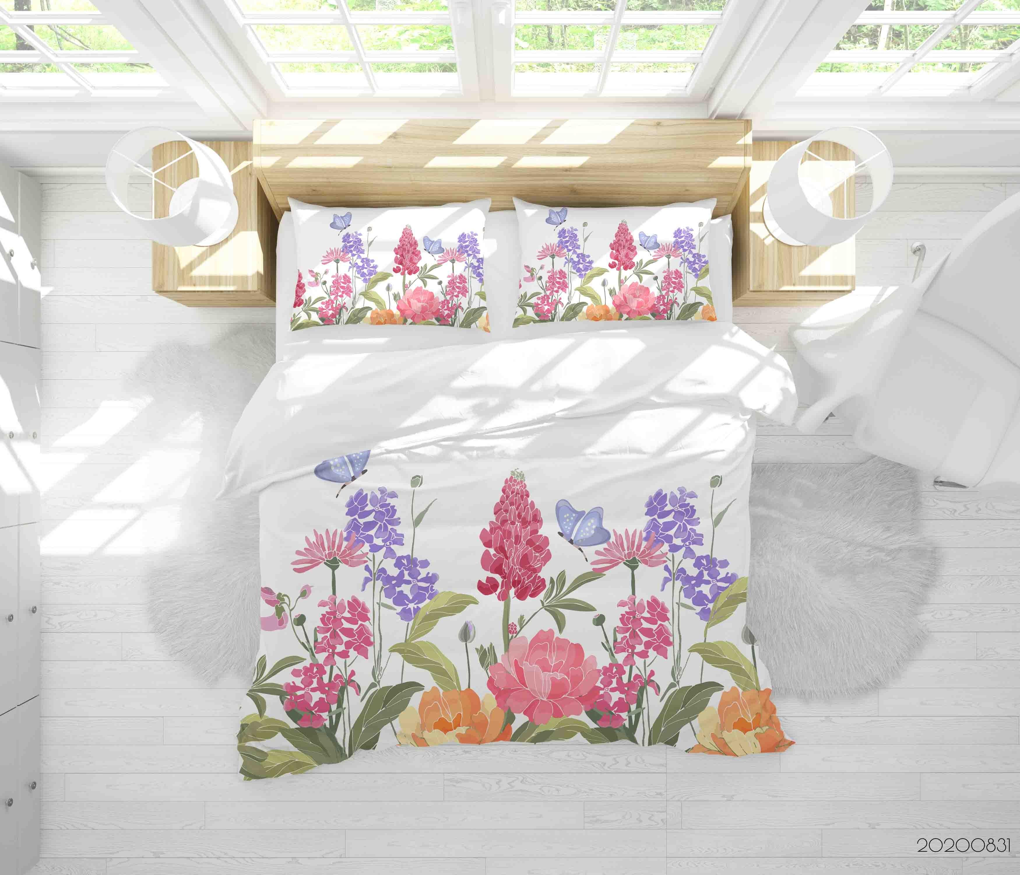 3D Watercolour Floral Pattern Quilt Cover Set Bedding Set Duvet Cover Pillowcases WJ 3436- Jess Art Decoration