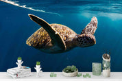 3D Blue Sea Turtle Wall Mural Wallpaper 183- Jess Art Decoration