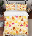 3D Colorful Cartoon Ice Cream Quilt Cover Set Bedding Set Pillowcases  55- Jess Art Decoration