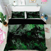 3D Abstract Green Marble Texture Quilt Cover Set Bedding Set Duvet Cover Pillowcases 51- Jess Art Decoration