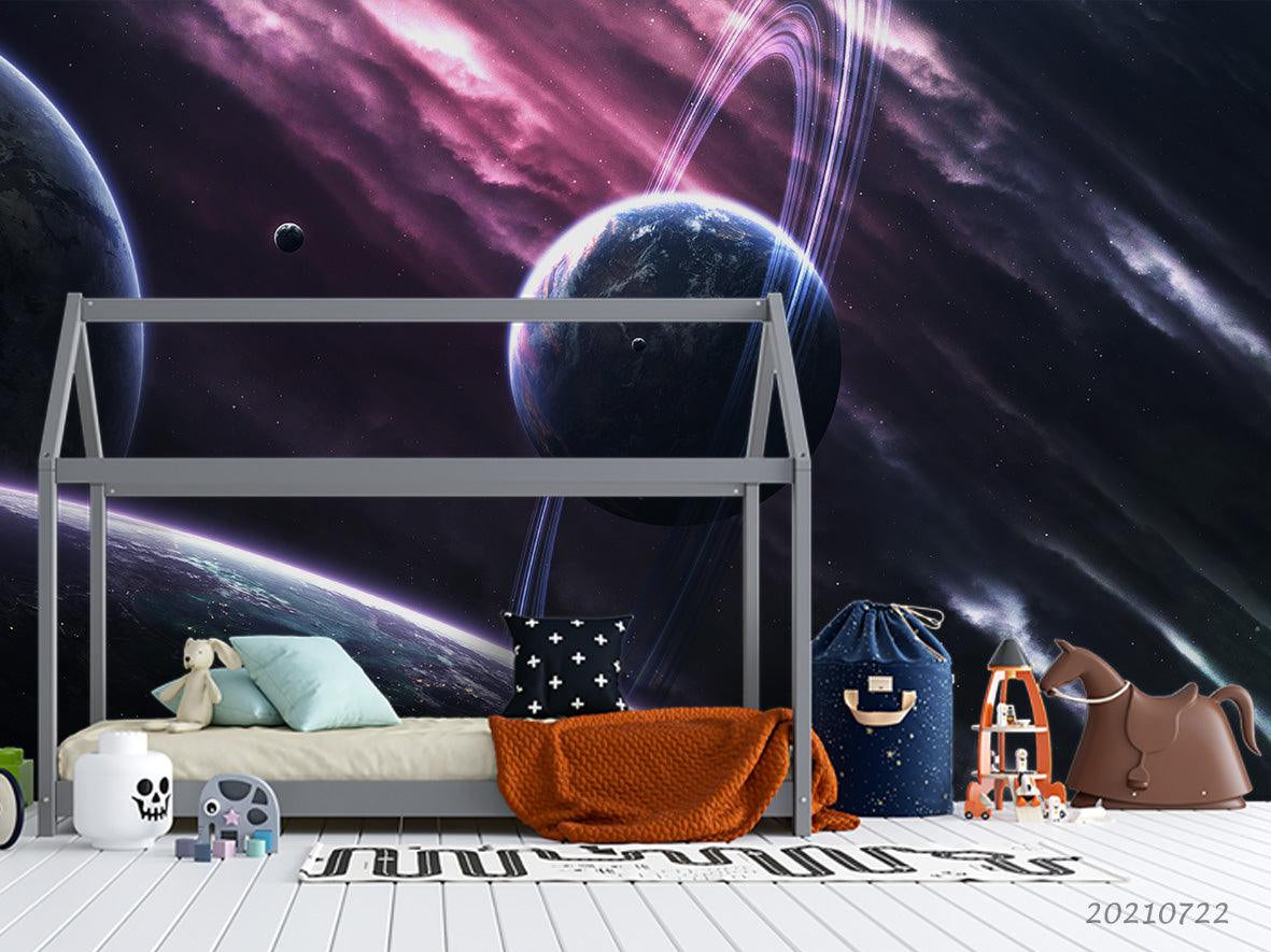 3D Space Universe Planet Wall Mural Wallpaper LQH 278- Jess Art Decoration