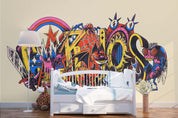3D Abstract Colorful Cartoon Logo Graffiti Wall Mural Wallpaper 256- Jess Art Decoration