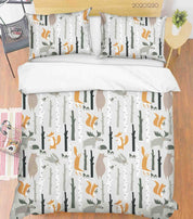3D Hand Drawn Forest Animals Quilt Cover Set Bedding Set Duvet Cover Pillowcases 37- Jess Art Decoration
