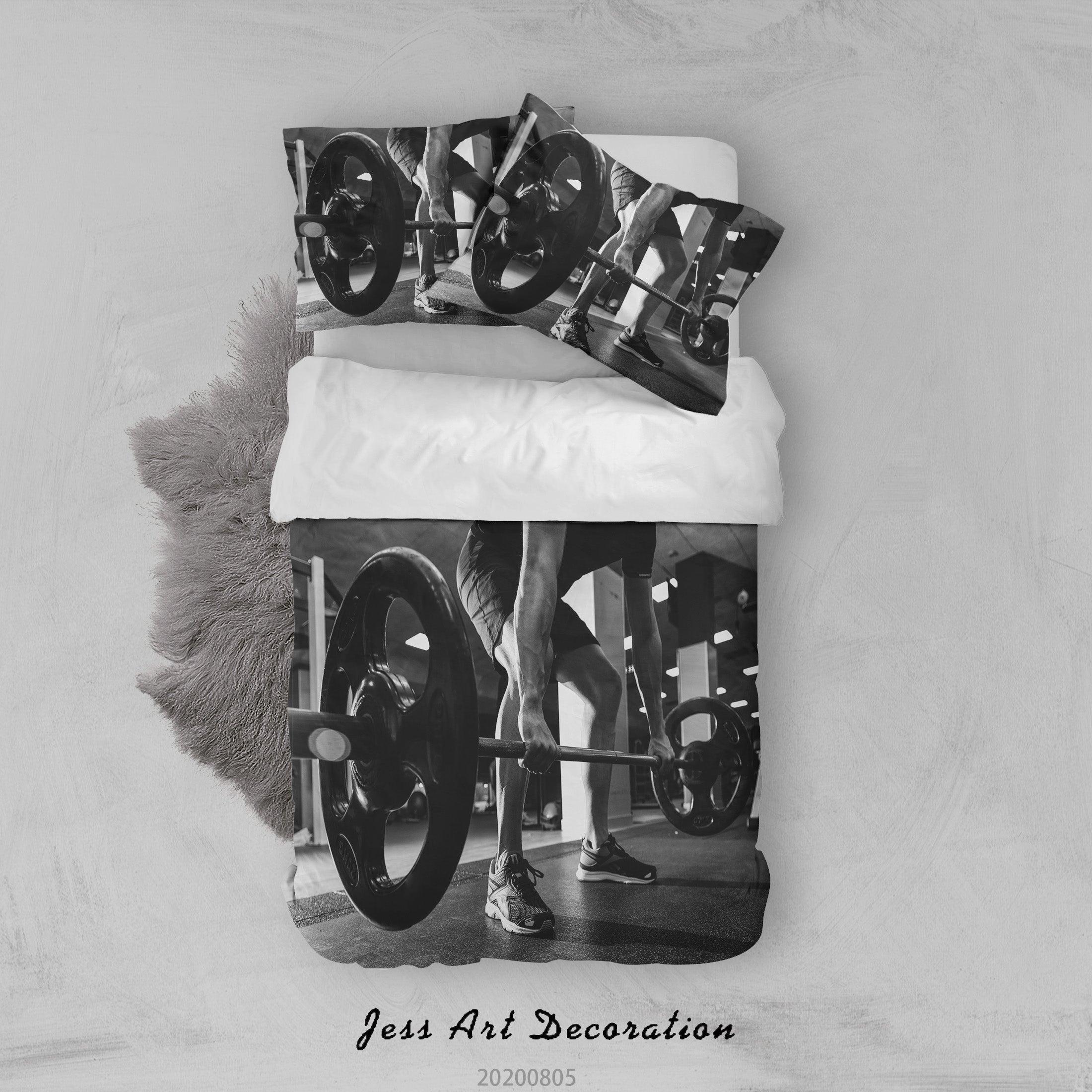 3D Strength Barbell Quilt Cover Set Bedding Set Duvet Cover Pillowcases LXL 84- Jess Art Decoration