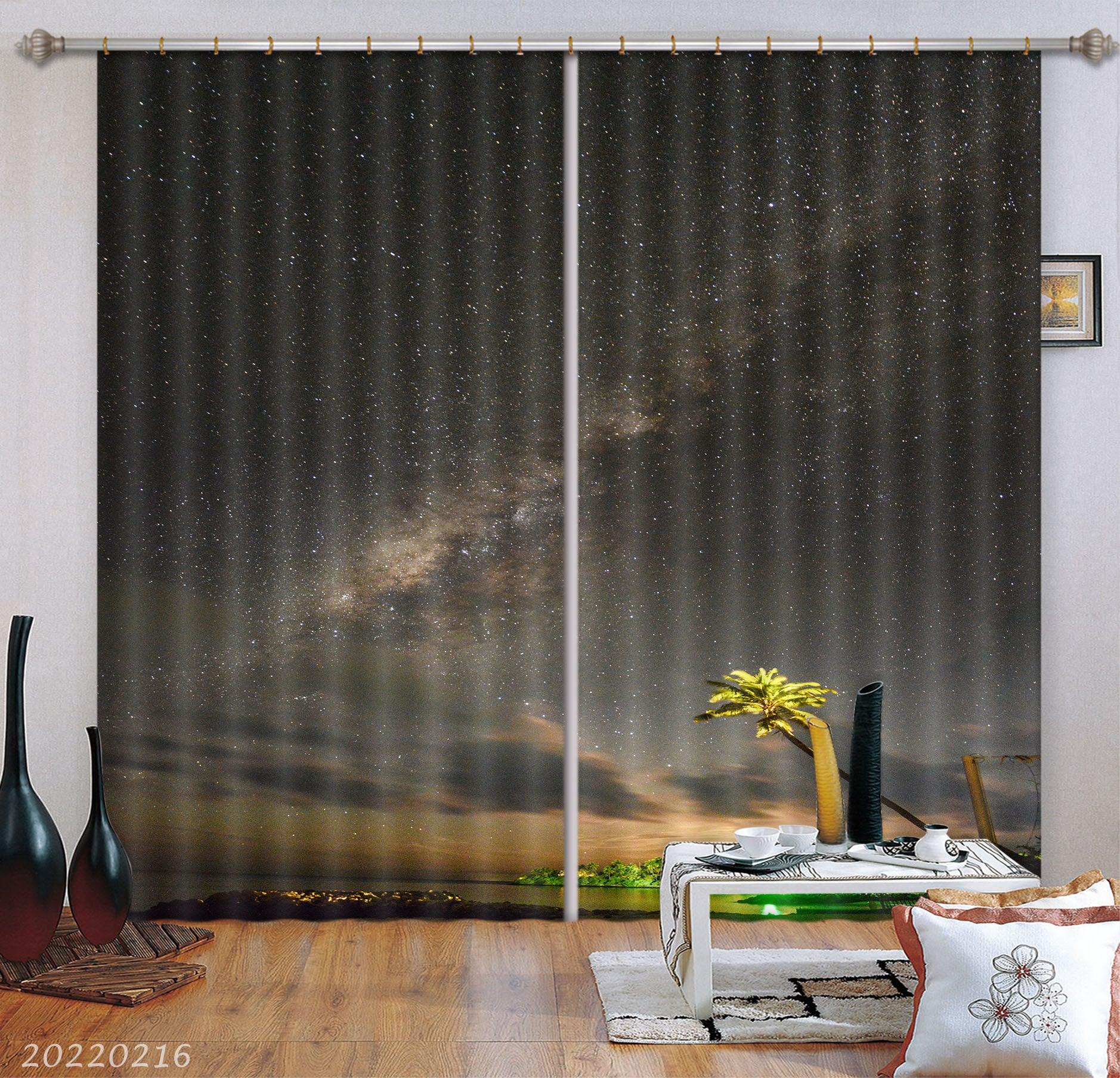 3D Milky Way Night Star Cloud Scenery Curtains and Drapes GD 2086- Jess Art Decoration