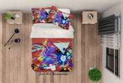 3D Graffiti Musical Quilt Cover Set Bedding Set Duvet Cover Pillowcases LXL- Jess Art Decoration