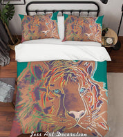 3D Oil Painting Fine Art Tiger Animal Quilt Cover Set Bedding Set Duvet Cover Pillowcases LXL- Jess Art Decoration