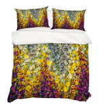 3D Yellow Purple Floral Quilt Cover Set Bedding Set Pillowcases 09- Jess Art Decoration