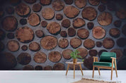 3D Wooden Stump Stacked Wall Mural Wallpaper SWW3972- Jess Art Decoration
