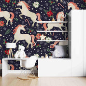 3D Cartoon Delicate Pink Floral Unicorn Wall Mural Wallpaper LXL 263- Jess Art Decoration