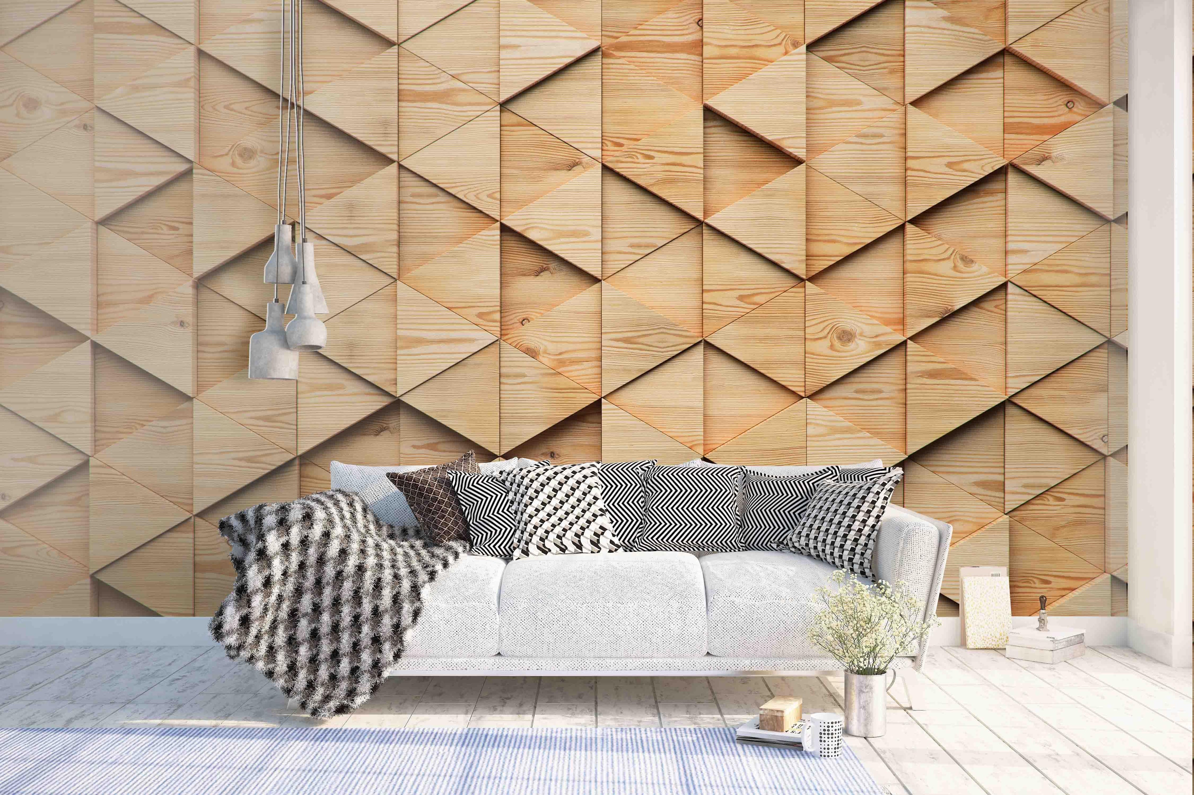 3D wooden color triangle texture wall mural wallpaper 28- Jess Art Decoration