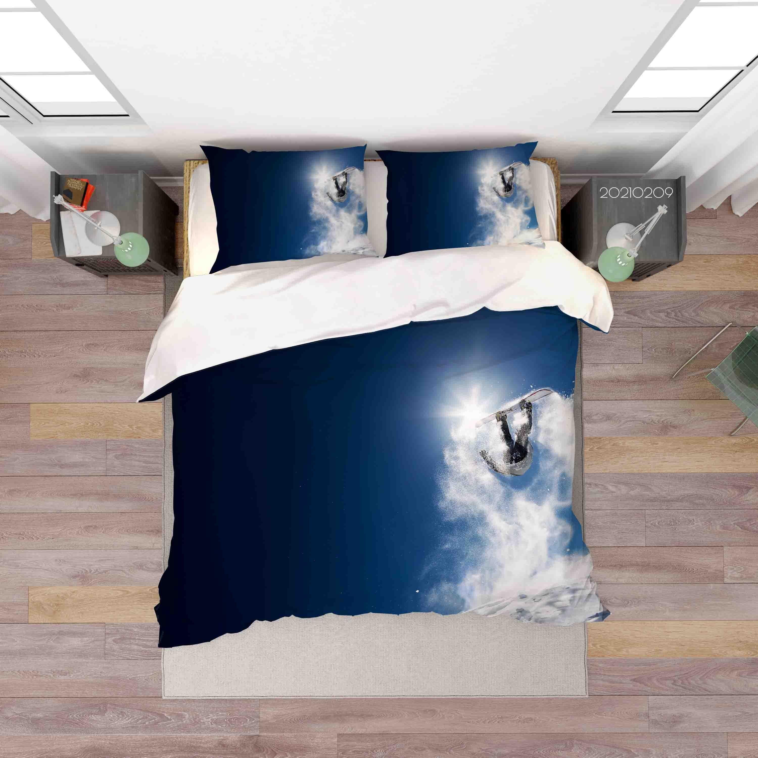 3D Sports Ski Quilt Cover Set Bedding Set Duvet Cover Pillowcases 239- Jess Art Decoration