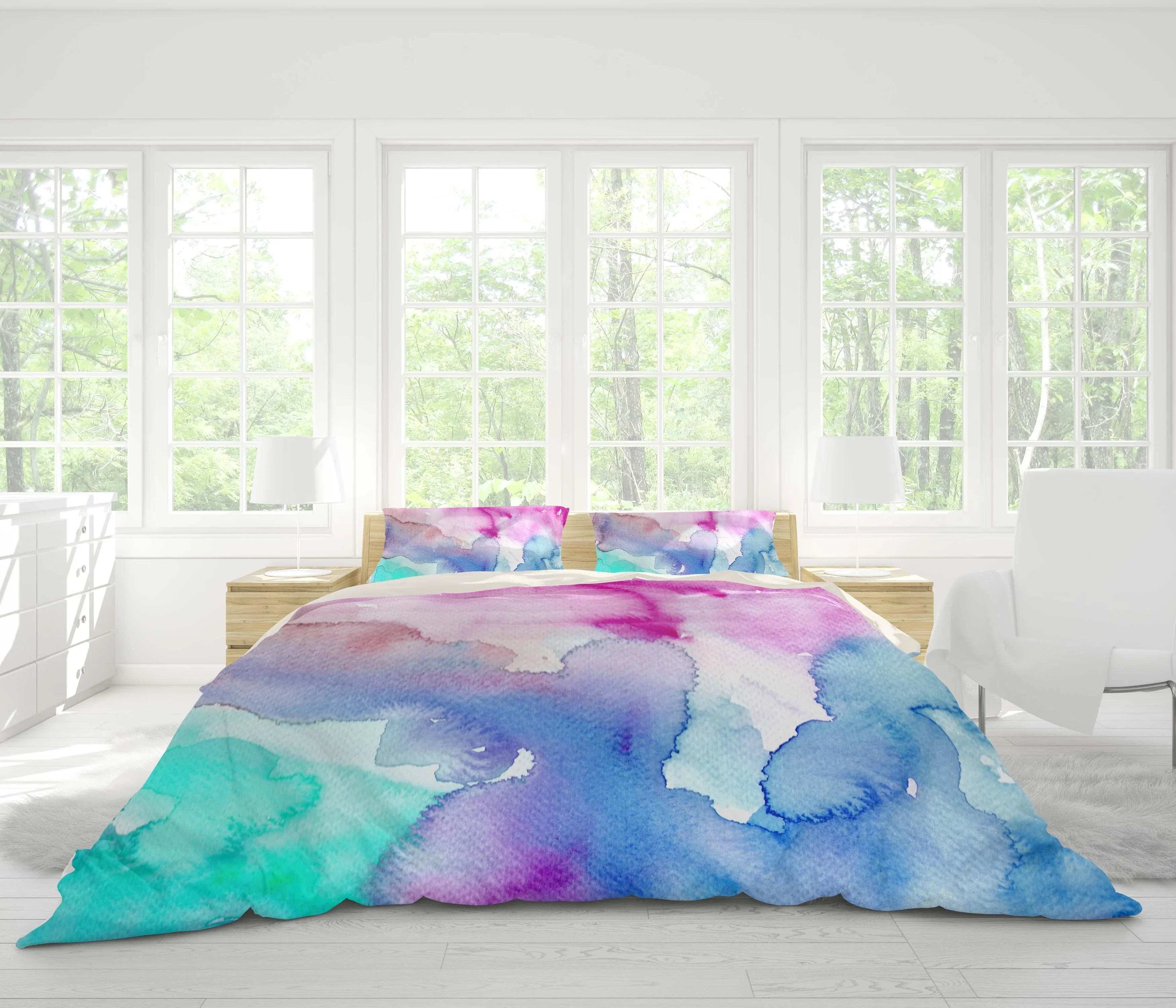 3D Watercolor Quilt Cover Set Bedding Set Pillowcases 81- Jess Art Decoration