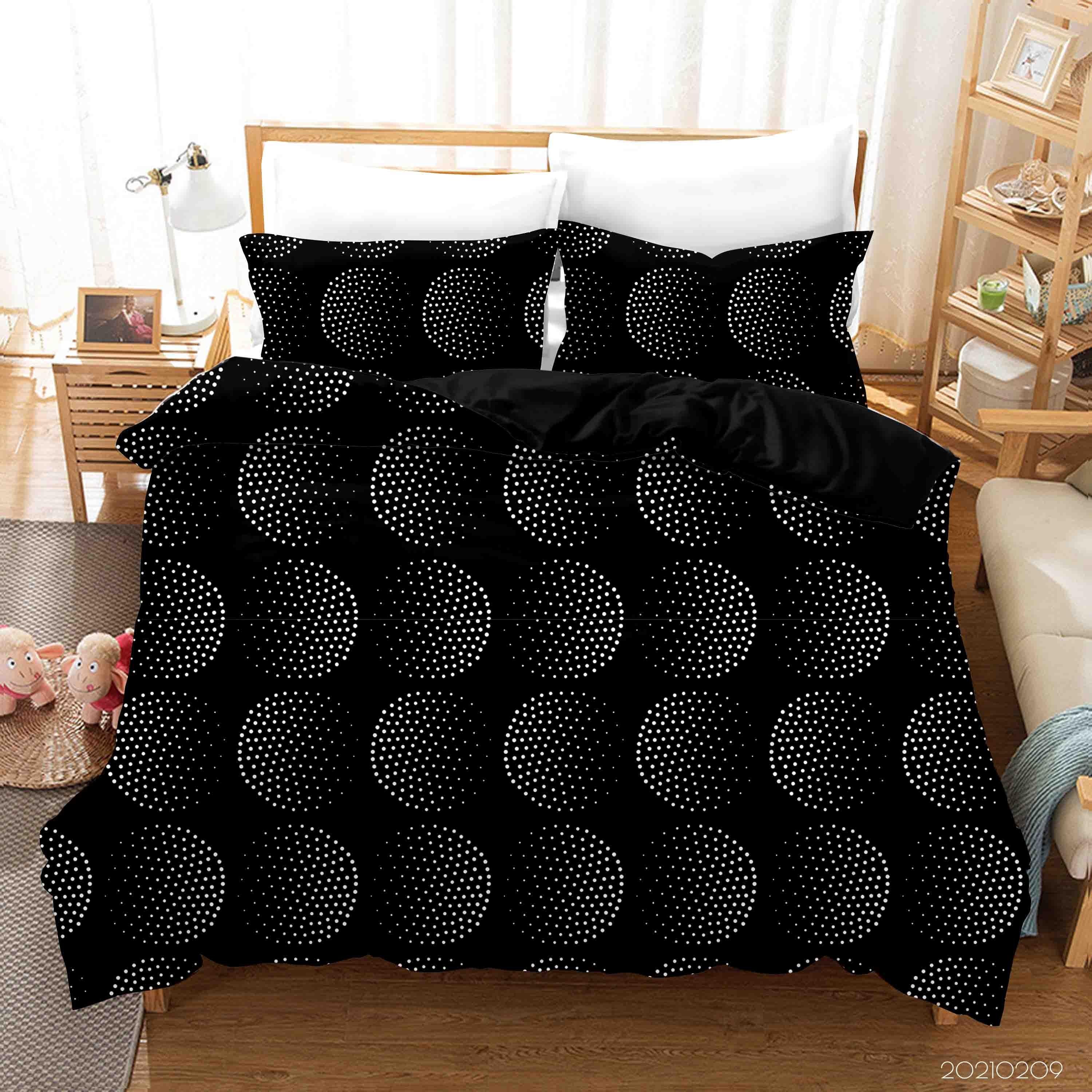 3D Abstract Black Geometry Quilt Cover Set Bedding Set Duvet Cover Pillowcases 242- Jess Art Decoration
