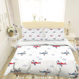 3D Cartoon Aircraft Quilt Cover Set Bedding Set Pillowcases 88- Jess Art Decoration